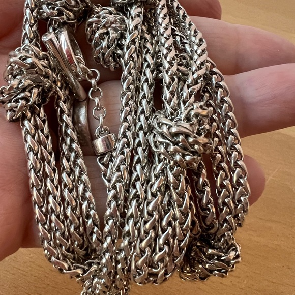 Ralph Lauren Silver-tone long knot toggle necklace Brand New - Picture 12 of 13